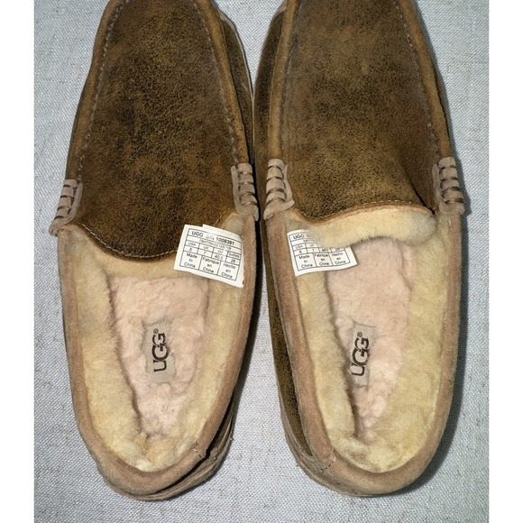 UGG Ascot Chestnut Bomber Suede‎ Sheepskin Slippers Men\'s 8 Women\'s 9 Shoes main image 5